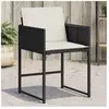 vidaXL Chaises de jardin lot de 4 avec coussins noir résine tressée