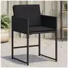 vidaXL Chaises de jardin lot de 4 avec coussins noir résine tressée