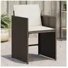 vidaXL Chaises de jardin avec coussins lot de 4 marron résine tressée