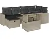 vidaXL Salon de jardin avec coussins 7 pcs gris clair résine tressée
