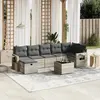 vidaXL Salon de jardin 8 pcs avec coussins gris clair résine tressée