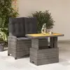 vidaXL Ensemble à manger de jardin et coussins 2 pcs gris rotin