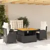 vidaXL Ensemble à manger de jardin 4 pcs avec coussins noir