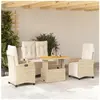 vidaXL Ensemble à manger de jardin coussins 4 pcs beige résine tressée