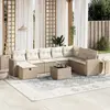 vidaXL Salon de jardin avec coussins 9 pcs beige résine tressée