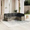 vidaXL Salon de jardin avec coussins 7 pcs gris clair résine tressée