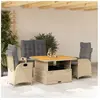 vidaXL Ensemble à manger de jardin coussins 4 pcs beige résine tressée