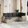 vidaXL Salon de jardin 6 pcs avec coussins gris clair résine tressée