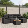 vidaXL Salon de jardin 6 pcs avec coussins noir résine tressée