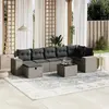 vidaXL Salon de jardin 8 pcs avec coussins gris clair résine tressée