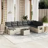 vidaXL Salon de jardin 9 pcs avec coussins gris clair résine tressée