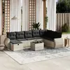 vidaXL Salon de jardin 9 pcs avec coussins gris clair résine tressée
