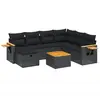 vidaXL Salon de jardin 8 pcs avec coussins noir résine tressée