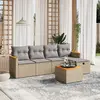 vidaXL Salon de jardin avec coussins 6pcs mélange beige résine tressée