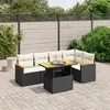 vidaXL Salon de jardin 6 pcs avec coussins noir résine tressée