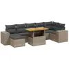 vidaXL Salon de jardin 8 pcs avec coussins gris résine tressée