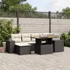 vidaXL Salon de jardin 7 pcs avec coussins noir résine tressée