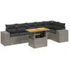 vidaXL Salon de jardin avec coussins 7 pcs gris résine tressée