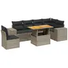 vidaXL Salon de jardin avec coussins 7 pcs gris résine tressée