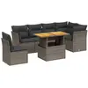 vidaXL Salon de jardin avec coussins 7 pcs gris résine tressée
