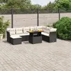 vidaXL Salon de jardin 9 pcs avec coussins noir résine tressée
