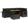 vidaXL Salon de jardin 6 pcs avec coussins noir résine tressée