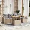 vidaXL Salon de jardin avec coussins 6 pcs beige résine tressée
