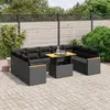 vidaXL Salon de jardin 10 pcs avec coussins noir résine tressée