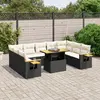 vidaXL Salon de jardin 11 pcs avec coussins noir résine tressée