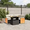 vidaXL Salon de jardin 5 pcs avec coussins noir résine tressée
