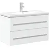 vidaXL Armoire lavabo de salle de bain avec bassin intégré blanc
