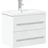 vidaXL Armoire lavabo de salle de bain avec bassin intégré blanc