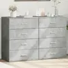 vidaXL Buffets 2 pcs gris béton 60x39x80 cm bois d'ingénierie