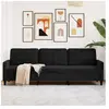 vidaXL Canapé à 3 places Noir 210 cm Velours