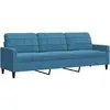 vidaXL Canapé à 3 places Bleu 210 cm Velours