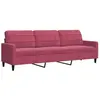 vidaXL Canapé à 3 places Rouge bordeaux 210 cm Velours