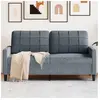 vidaXL Canapé à 2 places Gris foncé 140 cm Velours