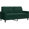 vidaXL Canapé à 2 places Vert foncé 140 cm Velours