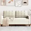 vidaXL Canapé à 2 places Crème 140 cm Velours