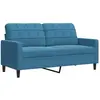 vidaXL Canapé à 2 places Bleu 140 cm Velours