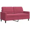 vidaXL Canapé à 2 places Rouge bordeaux 140 cm Velours