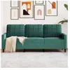 vidaXL Canapé à 3 places Vert foncé 180 cm Velours