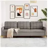 vidaXL Canapé à 3 places Taupe 210 cm Tissu