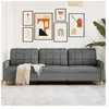 vidaXL Canapé à 3 places Gris foncé 210 cm Tissu