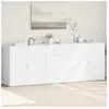vidaXL Buffets 3 pcs Blanc Bois d'ingénierie