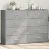vidaXL Buffets 2 pcs gris béton 60x31x84 cm bois d'ingénierie