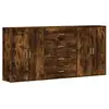 vidaXL Buffets 3 pcs chêne fumé 60x31x84 cm bois d'ingénierie