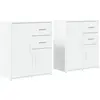 vidaXL Buffets 2 pcs blanc 60x31x70 cm bois d'ingénierie