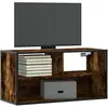 Vidaxl - Meuble Tv Chêne Fumé 80x31x39,5 Cm Bois D'Ingénierie Et Métal