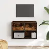 Vidaxl - Meuble tv chêne fumé 60x31x39,5 cm bois d'ingénierie et métal